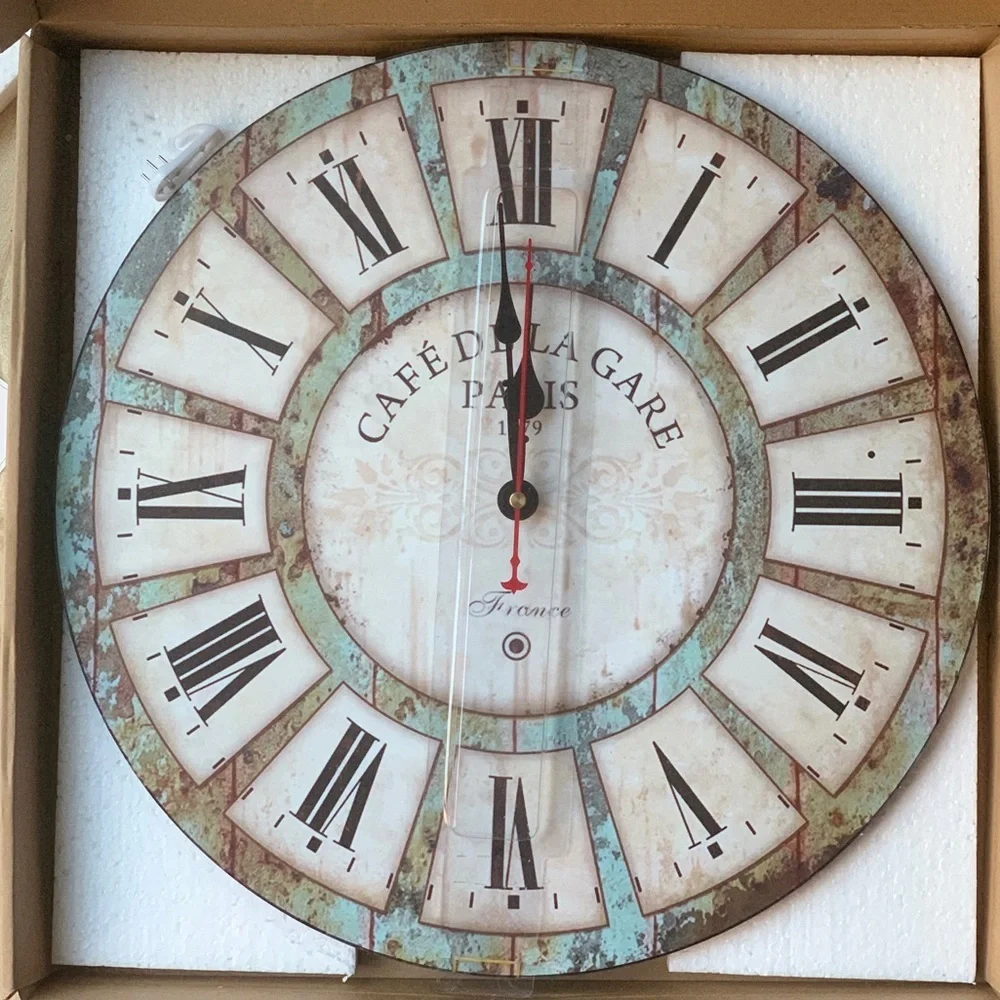 Wall Clock - Roman Numerals - Rustic - New in box - Picture 2 of 8